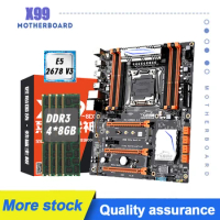 X99 Motherboard Set with E5 2678 V3 DDR3 32GB(4*8GB) Supports USB3.0 NVME M.2 SSD Up To 256GB Combo