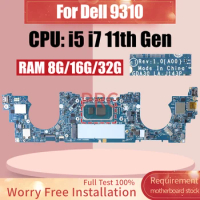 LA-J143P For Dell 9310 Laptop Motherboard i5-1135G7 i7-1165G7 i7-1185G7 RAM 8G/16/32 08607K 0DXP1F 0MRT12 Notebook Mainboard