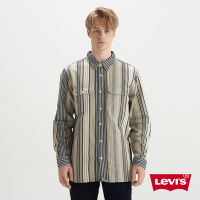 Levis 男款 工裝牛仔襯衫 / 精工條紋拼接工藝 / 三色拼接