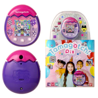 Original Bandai Tamagotchi Pix Party Electronic Virtual Pet Machine Color Screen Interactive E-Pet Game Fun Toy Children Gift