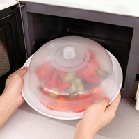 日式微波爐專用防濺油加熱碗蓋子冰箱圓形塑料透明保鮮蓋碗蓋菜罩