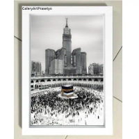 Hiasan dinding plus bingkai uk:35cm x 53cm Cetak Poster Mekah Ka'bah