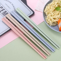 Travel Chop Stick Reusable Food Sticks for Sushi Food Tableware Chinese Gift 1 Pair Wheat Straw Non-Slip Chopsticks Portable