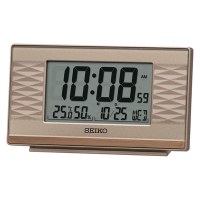 SEIKO 嗶嗶鬧鐘 溫度/濕度 電子鍾(QHL094P)7.8x13.5cm