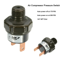 Auto Horn Air Compressor Air Pump Automatic Pressure Switch (170-200PSI NPT1/4) Turns On At 170psi, Turns Off At 200psi