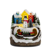 New Christmas products creative ornaments electric music light house igloo Christmas gifts resin crafts