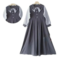 Selena Dress Anak Tanggung Crinkle Airflow Terbaru 2024 - 6 Serian Warna - Gamis, Setelan Baju Musli