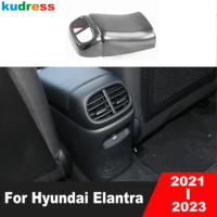 For Hyundai Elantra Avante 2021 2022 2023 Carbon Fiber Car Armrest Box Rear Air Vent Outlet Cover Trim Interior Accessories