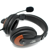 Fujiei黑貂多媒體立體聲耳機麥克風/電腦耳麥 耳罩式耳機 線長3M活動不受限