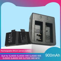 Rechargable Battery For SJ4000 SJ5000 SJ6000 sj7000 SJ8000 SJ9000 M10 EKEN 4K H8 H9 GIT-LB101 batteries Camera USB Dual charger