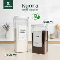 TAMA LIVING Kyora White Toples Makanan Food Grade Kedap Udara Aesthetic Jar Bumbu Label Kotak Snack 