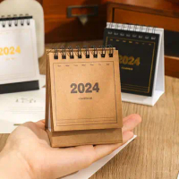 Fresh Dragon Year Desk Calendar Simple Portable 2024 Dragon Year Delicate Calendar Retro Creative Standing Calendar