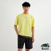 【Roots】Roots 男裝- ROOTS METALLIC短袖T恤(淡黃)