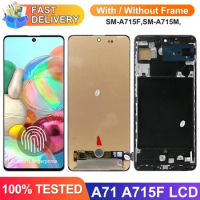 A71 Display Screen Assembly, for Samsung Galaxy A71 A715 A715F Lcd Display Touch Screen Digitizer with Fingerprint Replacement