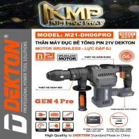 Máy Đục Bê Tông Pin Dekton M21-DH06PRO (Màu xám) M21-DH06XPRO (Màu Olive) Chân Phổ Thông M21- 21V Ch