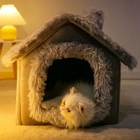 【優選百貨】冬季貓窩寵物房子窩全封閉保暖貓別墅窩中小型狗窩可折疊貓床貓屋