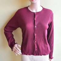 HS CARDIGAN STANDAR polos rajut wafle lengan panjang rajut Atasan Wanita