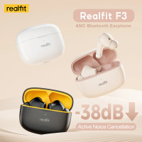 Realfit - Tai nghe không dây F3, 38dB, ANC Bluetooth 5.4, có mic, âm thanh tuyệt vời