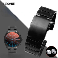 Watchband for DIESEL Solid Stainless Steel Watch Strap Dz4318 4323 4283 Watch Bracelet Men's 26mm Black Watch Band