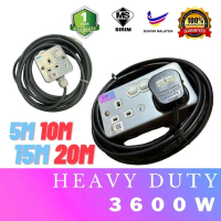 [Trending]Heavy Duty Super Thick Cable 1.25MM BLACK 40/016 GREY 3core flexible cable Extension Trail