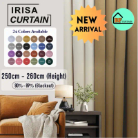 BF Langsir Irisa 250CM–260CM Cheap Window Curtains Blackout Curtain Thick Sunblock Window Curtain