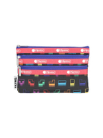 กระเป๋าเครื่องสำอาง รุ่น 3-Zip Cosmetic สี Tetris Falling Blocks/Pnk