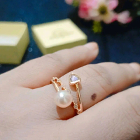 Cincin Mutiara Tawar Pengikat Rhodium
