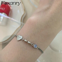 FOXANRY Silver Color LOVE Heart Brcacelet for Women New Fashion Creative Millet Chain Zircon Brcacelet Party Jewelry Gift
