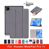 For Huawei MatePad Pro 11 2022 Smart Case Tri-Fold Magnetic PU Leather Stand Tablet Funda for Huawei Mate Pad Pro 11 Cover