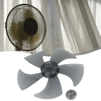 Five Leaf Fan Blade With Nut Cover Easy To Install And Use Perfect Replacement For 14 Inch Pedestal Fan Black/White