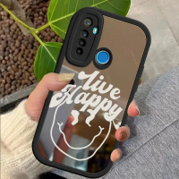 เคส, สำหรับ Realme 5/Realme 5i/Realme 5S, ลาย Happy สด, เคสด้านหลัง, พื้นผิวกระจก, กันกระแทก, พร้อมต