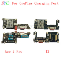 USB Charging Port Connector Board For OnePlus 12 Ace 2 Pro Charging Connector with Sim Card Reader Repair Parts