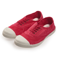 (女)Natural World 西班牙休閒鞋 刷色4孔綁帶基本款*桃紅色