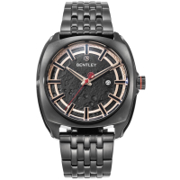 BENTLEY 賓利 Solstice系列 漫步月球手錶-黑x玫瑰金/45mm