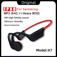 X7 Bone Conduction Wireless Bluetooth Earphones IPX8 Waterproof MP3 Player Hifi Ear-hook Headphone With Mic Headset For Swimming