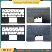 New For MSI Modern 14 MS-14D1 MS-14D2 M14 Laptop Upper Case Palmrest Cover US Backlit Keyboard