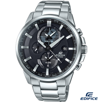 EDIFICE 新世界地圖鬧鈴錶(ETD-310D-1A)-黑/45.3mm