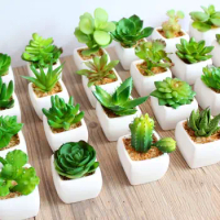 Green Artificial Succulent Plant Bonsai Household Desktop Mini Bonsai Wedding Party Christmas Decoration Fake Plant
