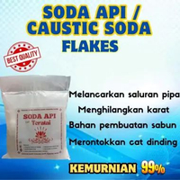 Soda Api Bubuk melancarkan sumbatan / menghilangkan karat / Caustic Soda Flakes 700 gr