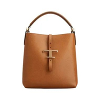 Tod's T Timeless Leather Mini Bucket Bag Brown Brown