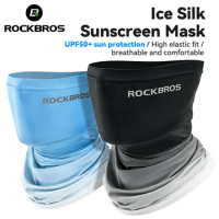 ROCKBROS Summer Face Scarf Neck UV Protection Bike Mask Ice Silk Cycling Headwear Cycling Mask Outdoor Sports Breathable Bandana