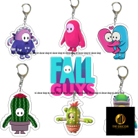Game Fall Guys Acrylic Keyring Figure Model Cartoon Keychain Cosplaying Cute Backpack Key Chain Pend