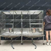 Stainless Steel Dog Cage Large Dog Special Border Collie Golden Retriever Labrador Medium-Sized Dog 304 Large Dog Cage