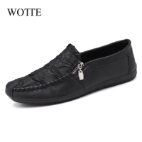 Autumn Men Casual Shoes Leather Mens Loafers Shoes Zapatos Breathable Driving Shoes Slip on Boat Shoes mocassin homme