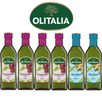 Olitalia奧利塔 葡萄籽油x4瓶+玄米油2瓶(500mlx6瓶-禮盒組)
