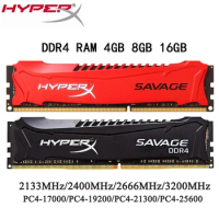 HYPERX SAVAGE Memoria RAM DDR4 16GB 4GB 8GB 3200MHz 2400 2133 2666MHz Desktop RAM PC4-21300 25600 19200 288Pin 1.2V DIMM Memory