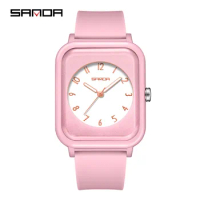 Sanda 6127 Shopee Hot selling Quartz Electronic Watch Fashion Versatile Outdoor Waterproof Square Men's and Women's Watch diggro