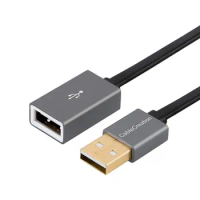 USB 2.0 Extension Cable, Flat Slim-line USB A Male to Female Extender for Gamepad,Mouse , Keyboard,Flash Drive, Printer