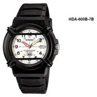 【CASIO 卡西歐】指針錶 橡膠錶帶 樹脂玻璃 防水100米 日期顯示 MQ-24(HDA-600B-7B)