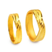 【元大珠寶】買一送一黃金戒指9999對戒交織(3.08錢正負5厘)
